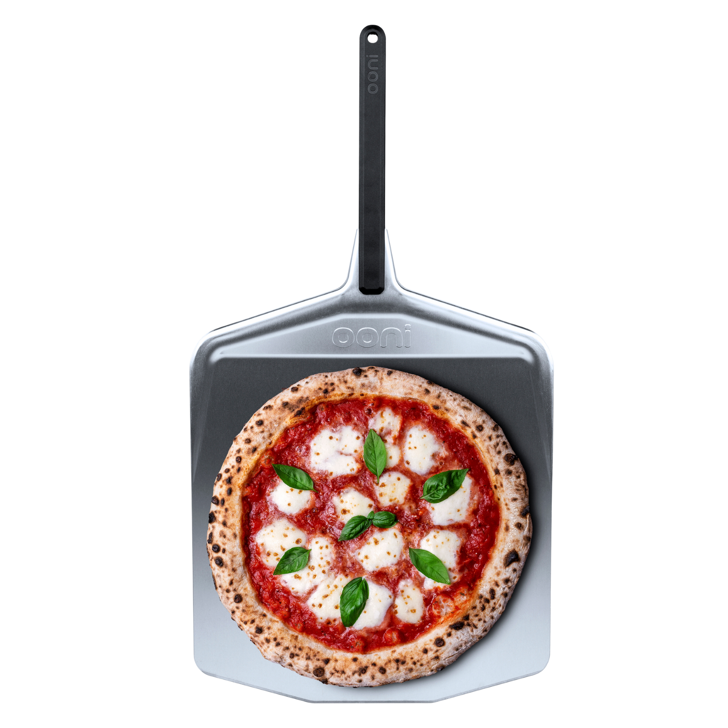 OONI Pizzaschaufel Aluminium mit frischer Margherita – Pizza Zubehör für den OONI Pizzaofen