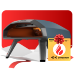 Ooni Koda 2 Gaspizzaofen in Dunkelblau mit 40 Euro Geschenkgutschein von pizzaofen-24.de – Outdoor-Pizzaofen für den Garten