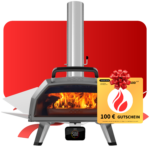 Ooni Karu 2 Pro Holz- und Gasbetriebener Pizzaofen mit 100 Euro Geschenkgutschein von pizzaofen-24.de – Outdoor-Pizzaofen mit digitalem Thermometer