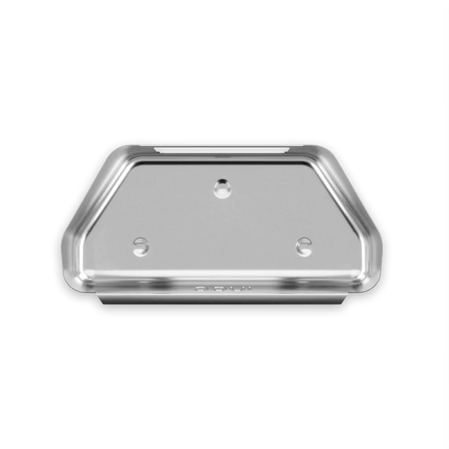 Ooni Karu 2 Pro Brennschale aus Edelstahl trapezförmig freigestellt – Fuel Tray Ersatzteil für Ooni Karu 2 Pro