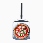 OONI Pizzaschieber perforiert M mit Pizza Margherita – Gelochte Aluminium Pizzaschaufel für knusprigen Pizzaboden